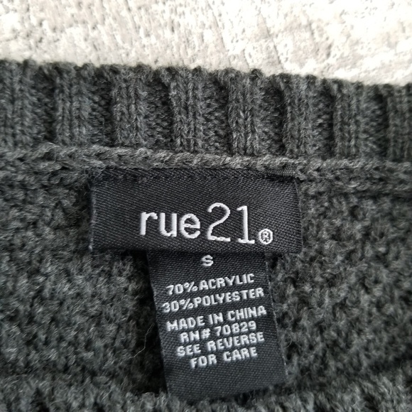 Rue 21 | Chunky Grey Oversized Sweater - Picture 7 of 8